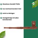 Wooden pipe Gandalf brown 30 cm 4-piece Set
