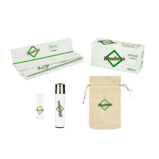 Activated Carbon Filter Slim 1x50 + 2 x Long Paper + Clipper + Glas-Adapter + Jute Bag