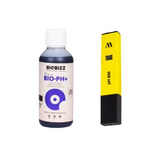 BioBizz pH+Plus Flüssig 500 ml und Digitales pH-Messgerät