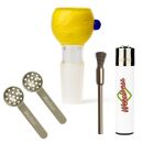 Heavy Yellow Glass Bong Bowl 18.8 mm Joint 4-Piece Set