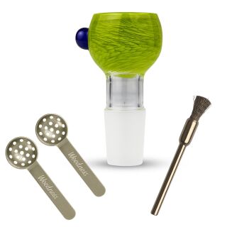 Heavy Green Glass Bong Bowl 18.8 mm Joint 3-Piece Set
