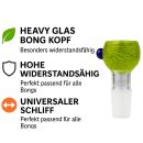 Heavy Green Glass Bong Bowl 18.8 mm Joint 3-Piece Set