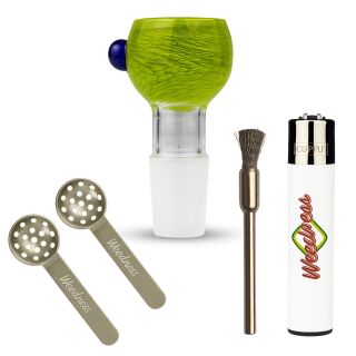 Bong Glas Kopf Heavy Grün 18,8 mm Schliff 4-teiliges Set