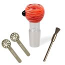 Heavy Pink Glass Bong Bowl 18.8 mm Joint 3-Piece Set