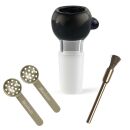 Heavy Black Glass Bong Bowl 18.8 mm Joint 3-Piece Set