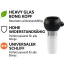 Bong Glas Kopf Heavy Schwarz 18,8 mm Schliff 3-teiliges Set