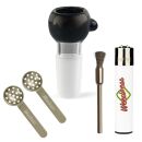 Heavy Black Glass Bong Bowl 18.8 mm Joint 4-Piece Set