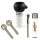 Bong Glas Kopf Heavy Schwarz 18,8 mm Schliff 4-teiliges Set