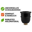 Bong Holz Kopf rund in Schwarz 5-teiliges Set