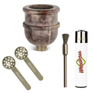 Stone Bowl Set - 4-Piece Round Soapstone Bong Bowl