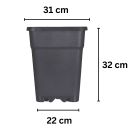 Plastic pot 18 Liter 32x30x30 cm
