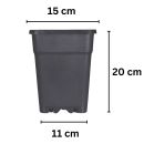 Plastic pot 4 Liter 15x15x20 cm
