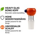 Bong Glas Kopf Heavy Rot 18,8 mm Schliff 3-teiliges Set