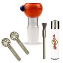 Bong Glas Kopf Heavy Rot 18,8 mm Schliff 4-teiliges Set