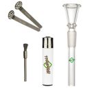 Glas Chillum Trichter 14,5 mm Schliff 13 cm 4-teiliges Set