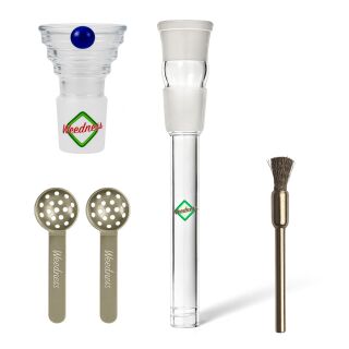 Glas Chillum Diffuser 14,5 mm Schliff 17 cm 4-teiliges Set