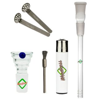 Glas Chillum Diffuser 14,5 mm Schliff 13 cm 5-teiliges Set