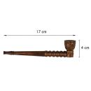 Aktivkohlefilter-Pfeife 17 cm aus Ebenholz 4-teiliges Set