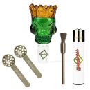 Bong Glas Kopf 14,5 mm Schliff Kopf mit Krone 4-teiliges Set