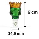 Bong Glas Kopf 14,5 mm Schliff Kopf mit Krone 4-teiliges Set