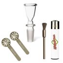 Glass Bowl 18.8 mm Joint Tulip 4-Piece Set