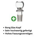 Bong Glas Kopf 18,8 mm Schliff Kugli 4-teiliges Set