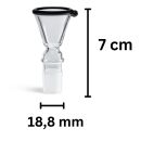 Bong Glas Kopf 18,8 mm mit schwarzem Rand 4-teiliges Set