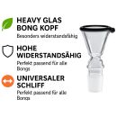 Bong Glas Kopf 18,8 mm mit schwarzem Rand 4-teiliges Set