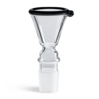 Bong Glas Kopf 18,8 mm mit schwarzem Rand