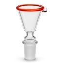 Bong Glas Kopf 18,8 mm mit rotem Rand 4-teiliges Set