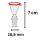 Bong Glas Kopf 18,8 mm mit rotem Rand 4-teiliges Set