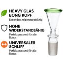 Bong Glas Kopf 18,8 mm mit grünem Rand 4-teiliges Set