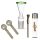 Bong Glas Kopf 18,8 mm mit grünem Rand 4-teiliges Set