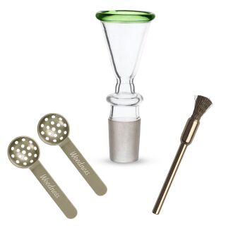 18.8 mm Glass Bowl with Green Rim - 3-Piece Set