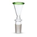 Bong Glas Kopf 18,8 mm mit grünem Rand 3-teiliges Set