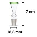 18.8 mm Glass Bowl with Green Rim - 3-Piece Set