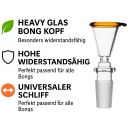 Bong Glas Kopf 18,8 mm mit Gelbem Rand 4-teiliges Set