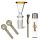 Bong Glas Kopf 18,8 mm mit Gelbem Rand 4-teiliges Set