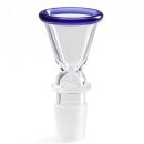 Bong Glas Kopf 18,8 mm mit blauem Rand 4-teiliges Set