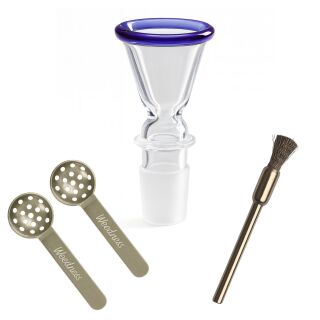 18.8 mm Glass Bowl with Blue Rim - 3-Piece Set