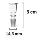 Bong Glas Kopf 14,5 mm Schliff Zylindi 3-teiliges Set