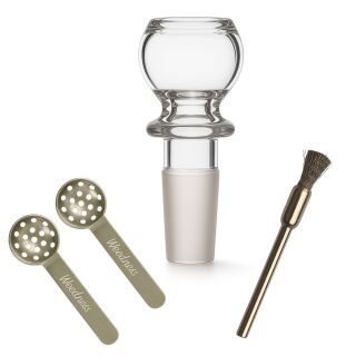 Bong Glas Kopf Kugli 14,5 mm Schliff 3-teiliges Set