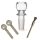 Bong Glas Kopf Kugli 14,5 mm Schliff 3-teiliges Set