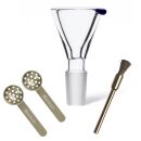 18.8 mm Joint Heavy S 3-Piece Glass Bong Bowl Set