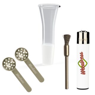 Bong-Glas-Kopf 18,8 mm Schliff Trichter lang 4-teiliges Set