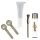 Bong-Glas-Kopf 18,8 mm Schliff Trichter lang 4-teiliges Set