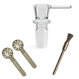 Bong Glas Kopf 14,5 mm Schliff mit Griff 3-teiliges Set