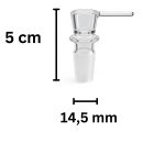 Bong Glas Kopf 14,5 mm Schliff mit Griff 3-teiliges Set