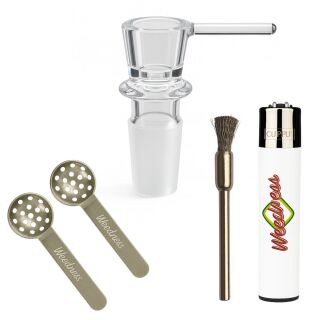 4-Piece Glass Bong Bowl Set with 14.5mm Joint and Handle