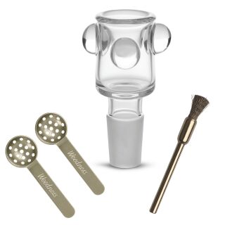 Bong Glas Kopf 14,5 mm Schliff Noppen 3-teiliges Set